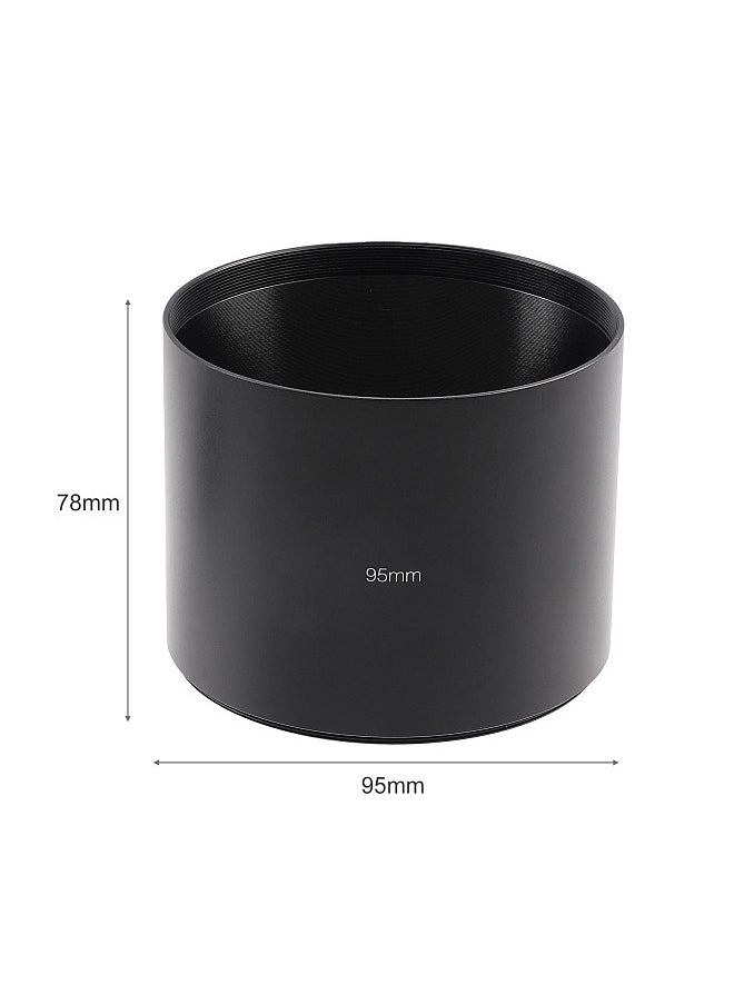 Generic 95mm Metal Lens Hood 78mm x 95mm Screw Aluminum Alloy for Camera Lens with 95mm Filter Thread Compatible with Canon Sony Nikon And Other Cameras  - Image 4