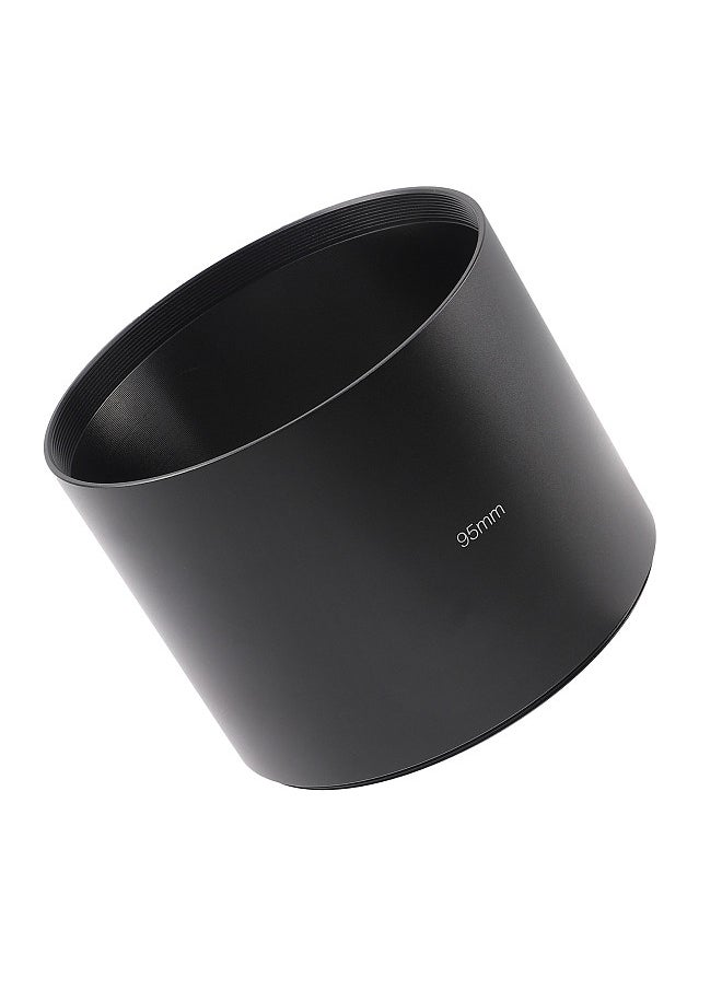 Generic 95mm Metal Lens Hood 78mm x 95mm Screw Aluminum Alloy for Camera Lens with 95mm Filter Thread Compatible with Canon Sony Nikon And Other Cameras  - Image 1