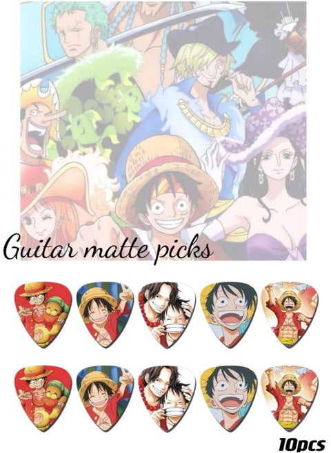 10pcs PVC guitar pick set - 0.68mm thickness, suitable for electric, folk and ukulele - 10pcs style graffiti musical instrument accessories