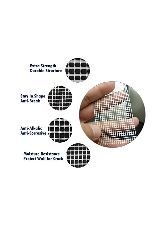 PROMASS promass Drywall Repair Fiberglass Tape: 4” x 100 Feet Industrial Grade Extra Strength Fiber Mesh, Heavy Duty SelfAdhesive Tape for Seam Patch and Wall Crack Repair, White  - Image 2