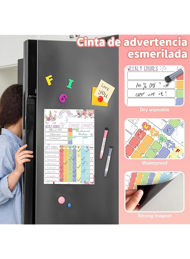 erorex Magnetic Chore Chart For Kids Behavior Reward Chart For Kids Magnetic Dry Erase Chore Chart For Kids Developing A Good Sense Of Responsibility Wall Chart Magnetic Stickers - Image 4
