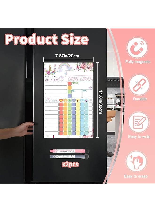 erorex Magnetic Chore Chart For Kids Behavior Reward Chart For Kids Magnetic Dry Erase Chore Chart For Kids Developing A Good Sense Of Responsibility Wall Chart Magnetic Stickers - Image 2