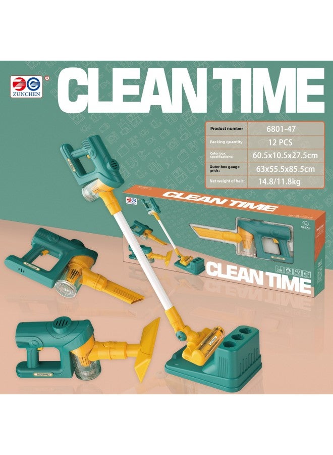 Play House Toy Cleaning Tool Set Vacuum Cleaner Broom Spray Bottle Boys And Girls Children's Toys-Color:48 Sanitary Ware