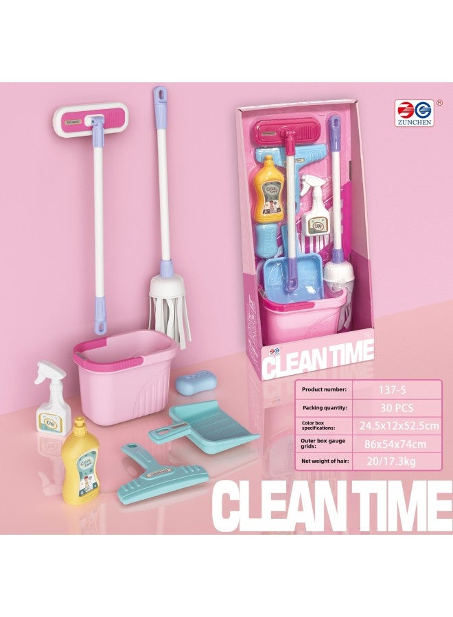 Play House Toy Cleaning Tool Set Vacuum Cleaner Broom Spray Bottle Boys And Girls Children's Toys-Color:48 Sanitary Ware