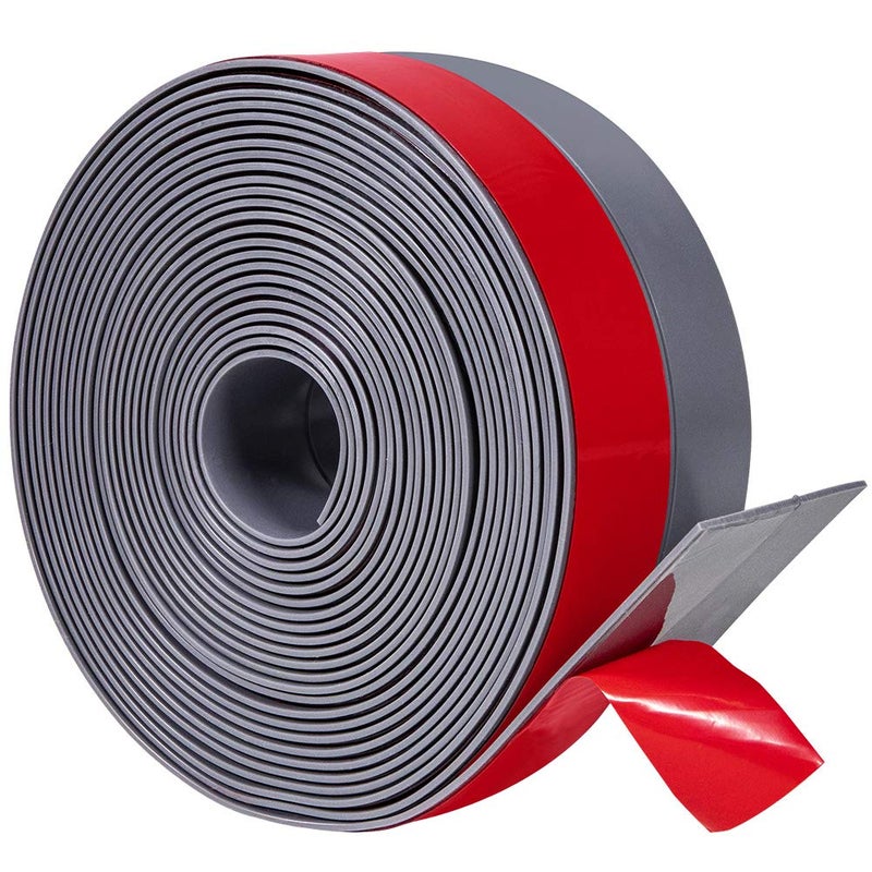TORRAMI Silicone Door Sweep Draft Stopper 2 inch Width 20 Feet LengthSeal Insulation for Door Under Bottom Gap Side Glass Shower Door Sliding DoorGrey