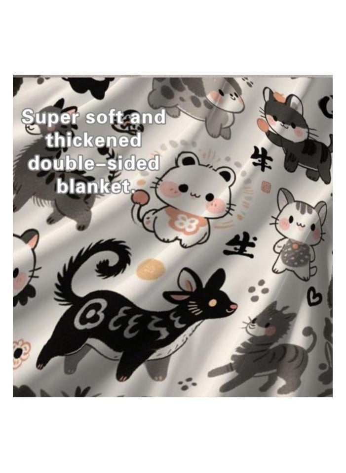 general Flannel thin blanket (warm and comfortable, suitable for sleep, gaming, dust removal and sandproof) 150cm*200cm - 1027 - Image 5