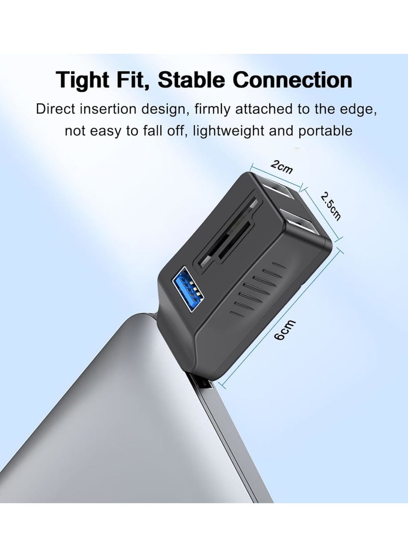 SYOSI 5-Port USB 3.0 Hub with SD TF Card Reader, USB Extender Adapter with Memory SD/Micro SD Card Reader, USB 3.0/2.0 Ports, Portable USB Splitter for Laptop,PC, Camera, Flash Driver, HDD, Dash Cam - Image 4