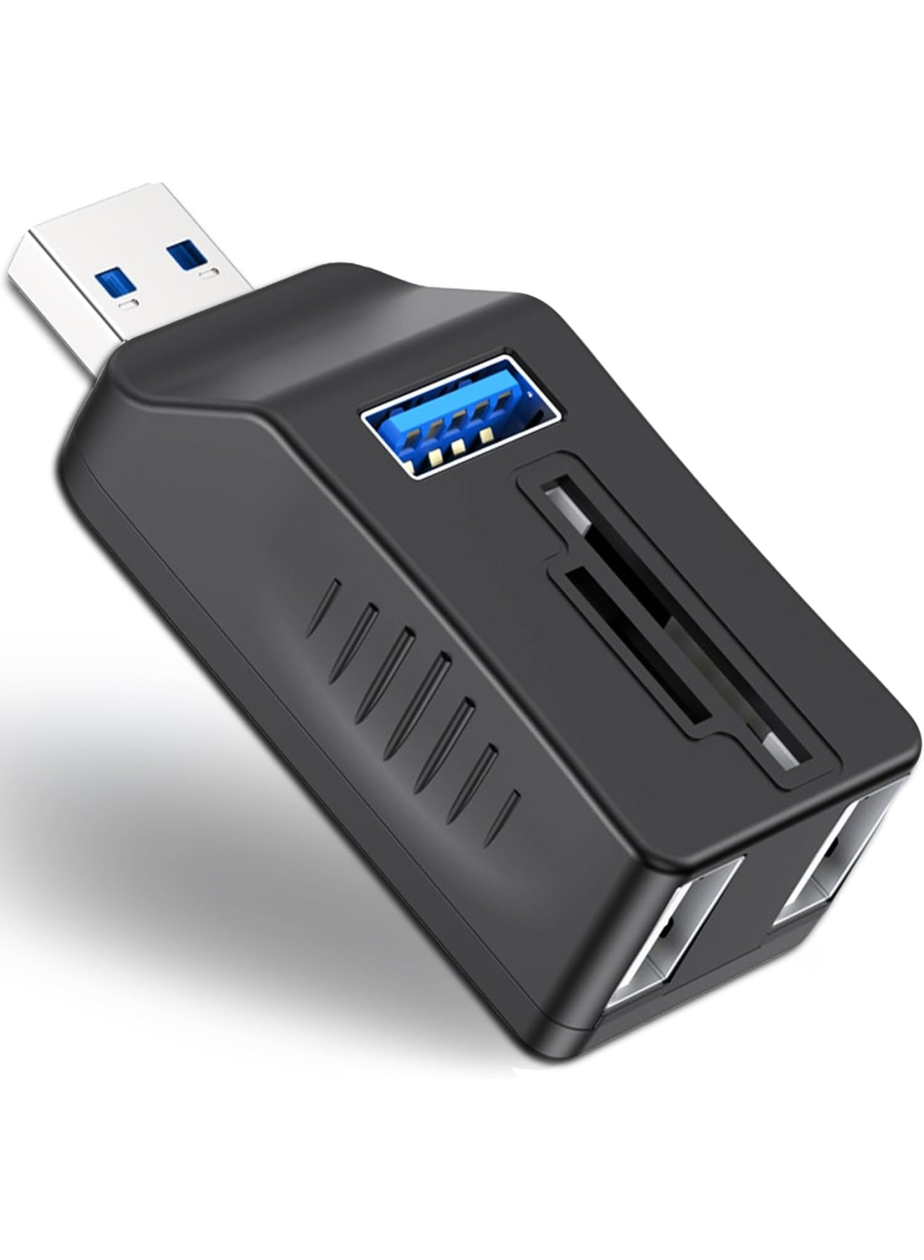 5-Port USB 3.0 Hub with SD TF Card Reader, USB Extender Adapter with Memory SD/Micro SD Card Reader, USB 3.0/2.0 Ports, Portable USB Splitter for Laptop,PC, Camera, Flash Driver, HDD, Dash Cam