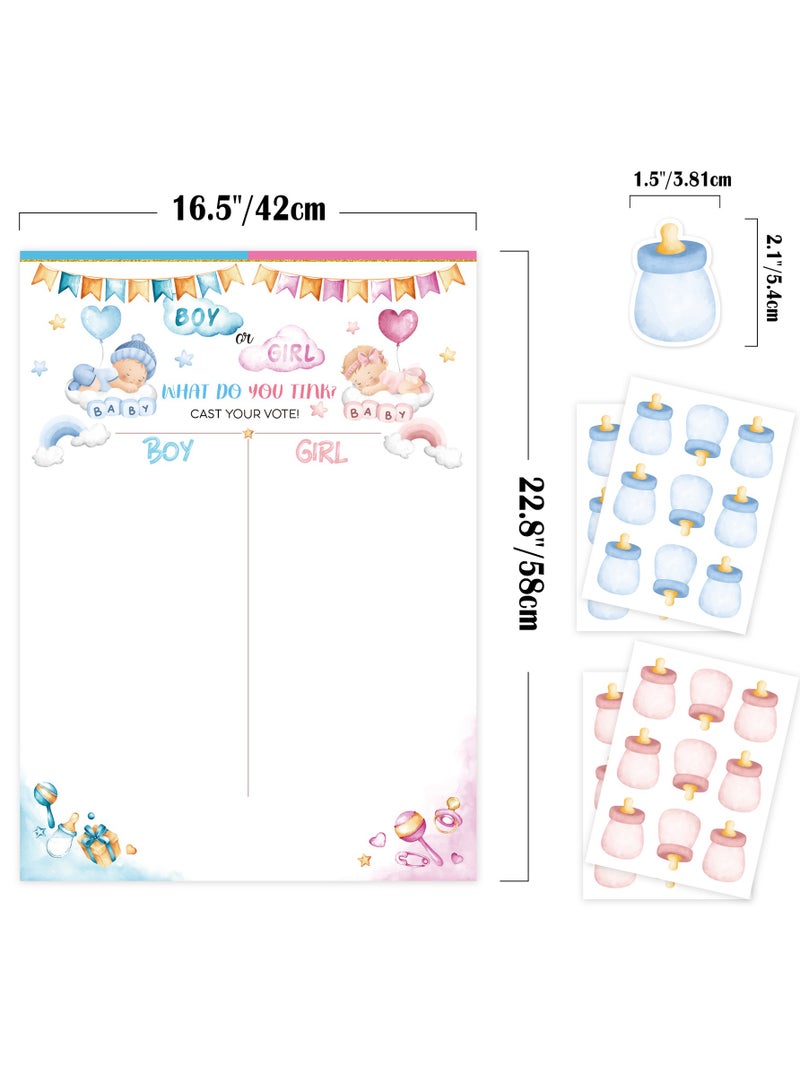 BOY OR GIRL cute bottle BABY gender reveal party ballot sticker poster BABY SHOWER - Image 2
