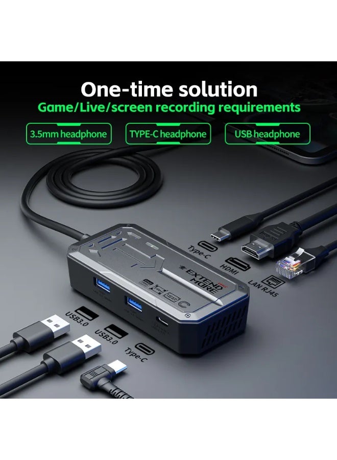 Plextone Pro 6-in-1 Type-C Adapter lets you take advantage of 6 diverse ports in a compact device, whether you need to connect a 4K display, charge your devices at super-fast PD speeds of up to 100W, a lightning-fast internet connection port, a Type-C port for connecting devices, and two USB ports for high-speed data transfer, black. - Image 4