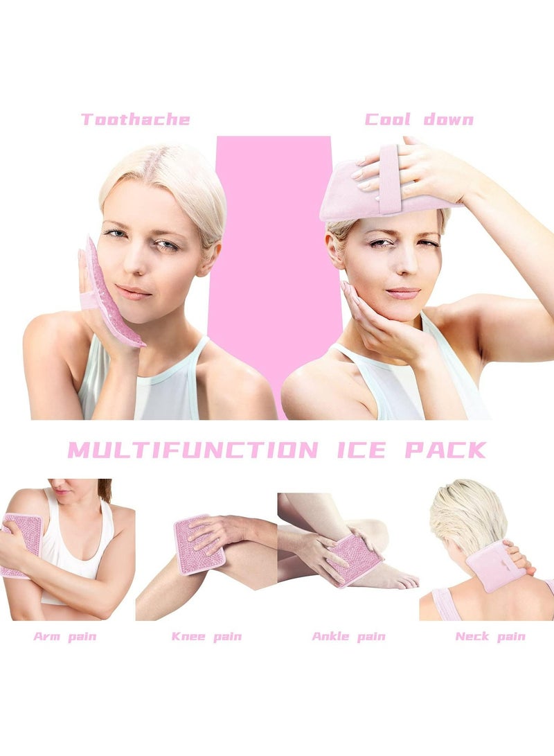 CMGTYYD Gel Ice Bag, Gel Beads Hot & Cold Pack with Strap, Reusable Compress for Pain Relief, for Knee, Shoulder, Neck, Ankle, Back & More for Cooling or Hot Compress(Pink, 1Pack)  - Image 2