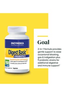ENZYMEDICA Digest Basic + Probiotics Gentle Enzymes For Digestive Health Breaks Down Carbs Fats And Proteins With Protease Amylase And Lipase 750 Million Cfu Vegetarian 90 Capsules  - Image 3