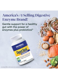 ENZYMEDICA Digest Basic + Probiotics Gentle Enzymes For Digestive Health Breaks Down Carbs Fats And Proteins With Protease Amylase And Lipase 750 Million Cfu Vegetarian 90 Capsules  - Image 5