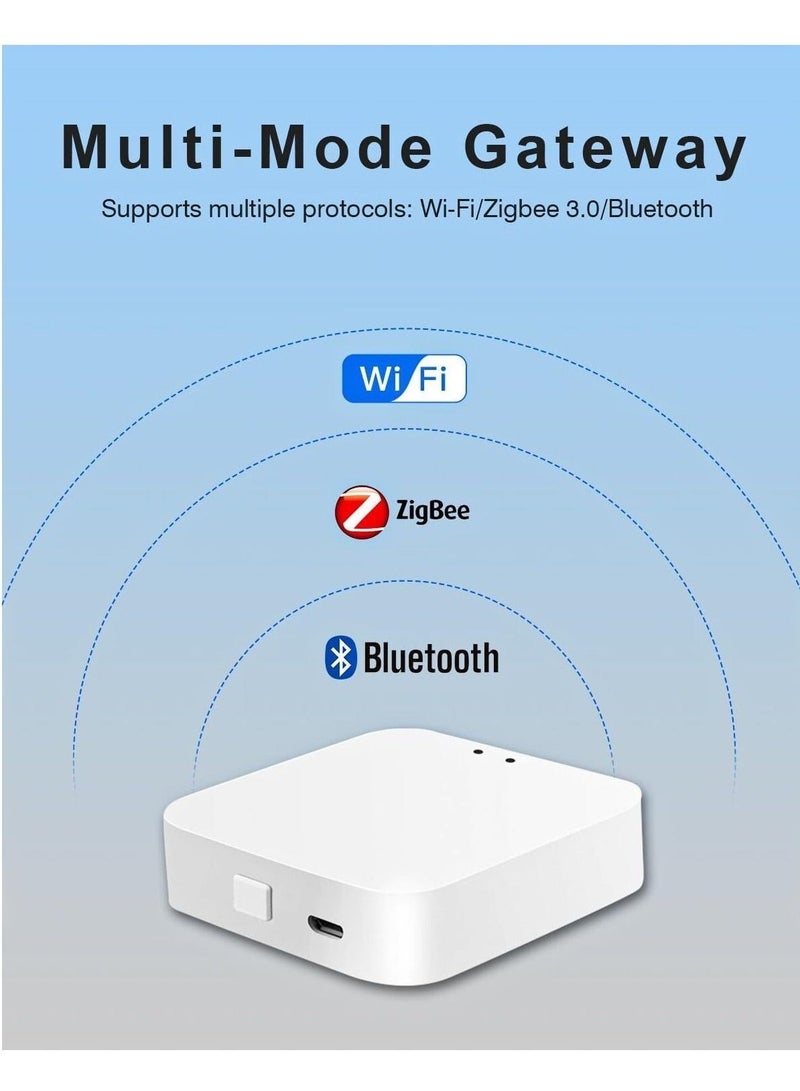 ZigBee Remote Control Gateway,2 In 1 Gateway,Smart Wireless ZigBee WiFi Bluetooth Hub For Home Automation, Compatiable With Alexa, Google Home,Work With Smart Life/Tuya App  - Image 2