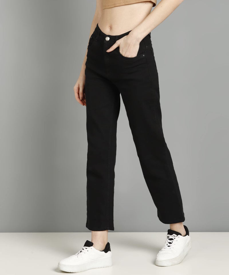 Nifty Women's Denim Straight Fit Boyfriend Jeans (Jean_1439_BLK_34_Black_34) - Image 3
