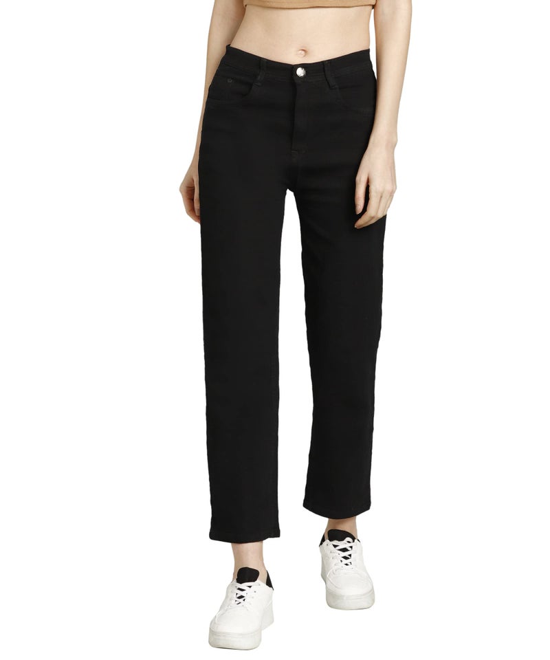 Nifty Women's Denim Straight Fit Boyfriend Jeans (Jean_1439_BLK_34_Black_34) - Image 1