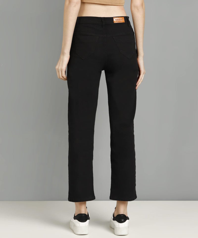Nifty Women's Denim Straight Fit Boyfriend Jeans (Jean_1439_BLK_34_Black_34) - Image 2