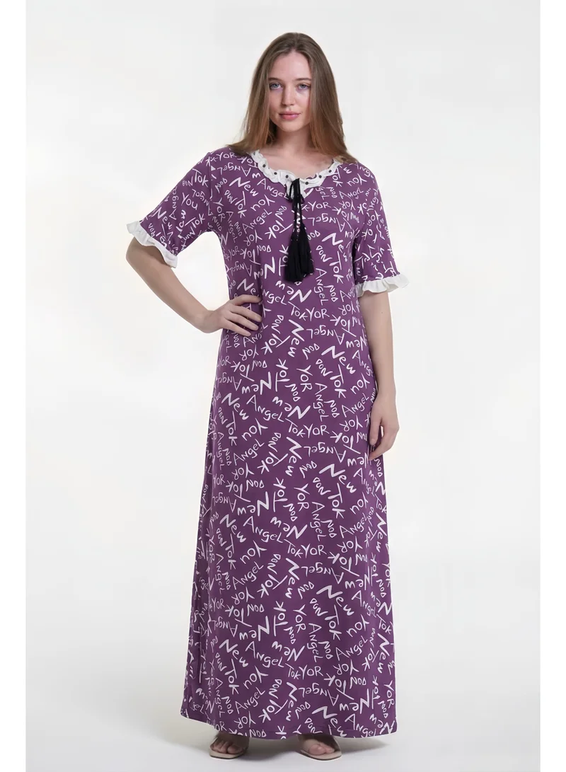 AL BENT AL SHARQIEH Women Maxi Printed Cotton Sleeping Dress
