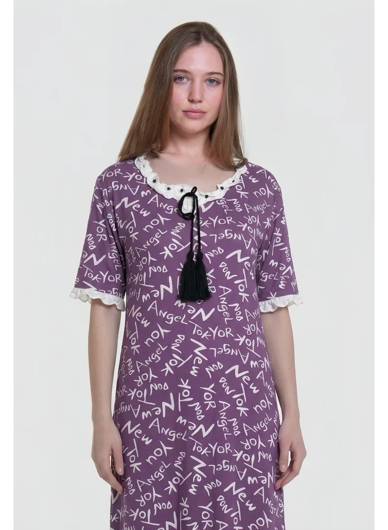 AL BENT AL SHARQIEH Women Maxi Printed Cotton Sleeping Dress