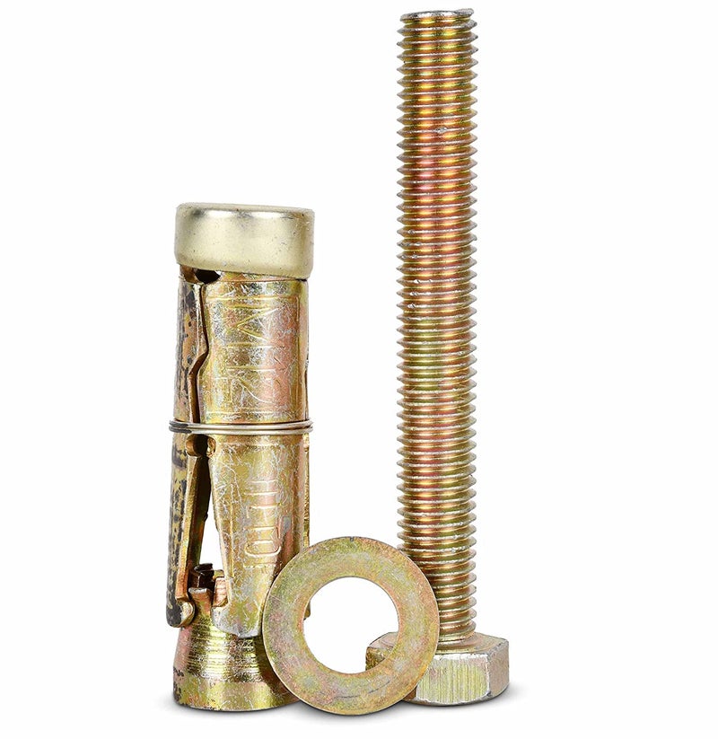 Venom Iron Metal Wall Anchor Brass Fasteners Golden Bullet Anchor Bolt Screw I Bolt (12MM, 10 Pieces) - Image 2