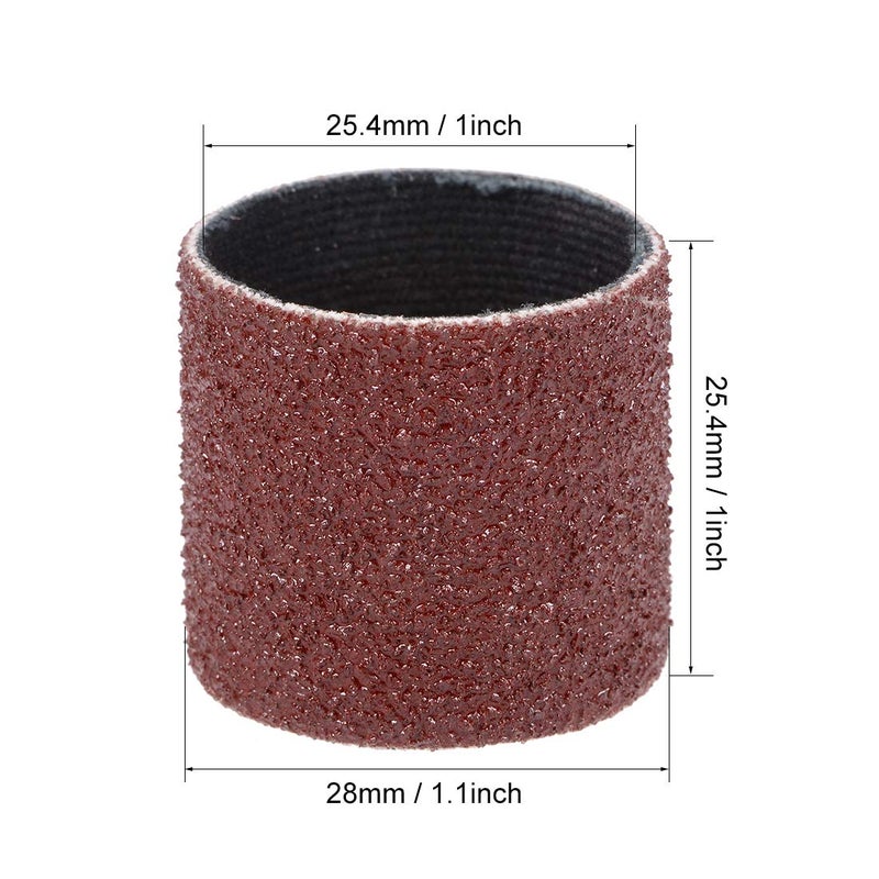 uxcell 1 Inch x 1 Inch Sanding Sleeves 80 Grits Sandpapers Band Drums 10 Pcs - Image 3