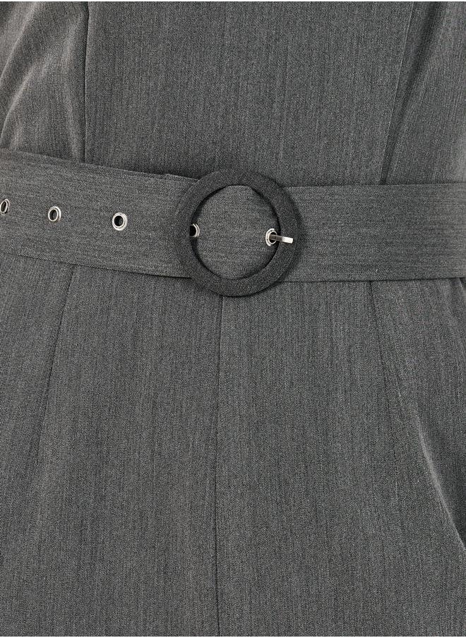 Styli Solid Belted Sleeveless Jumpsuit  - Image 3