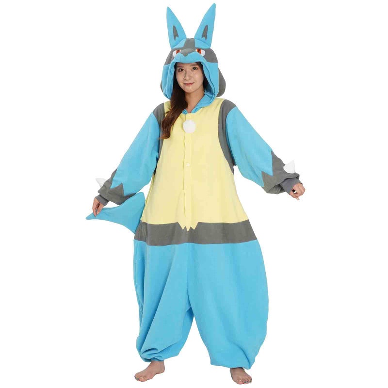 SAZAC Lucario Pokemon Adult Kigurumi - Premium Unisex Blue Onesie Costume for Cosplay, Ultra Cozy Loungewear, Easy Care Halloween Outfit - Image 2