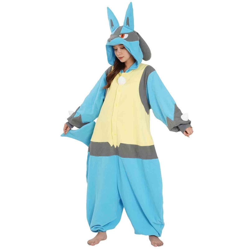 SAZAC Lucario Pokemon Adult Kigurumi - Premium Unisex Blue Onesie Costume for Cosplay, Ultra Cozy Loungewear, Easy Care Halloween Outfit - Image 3