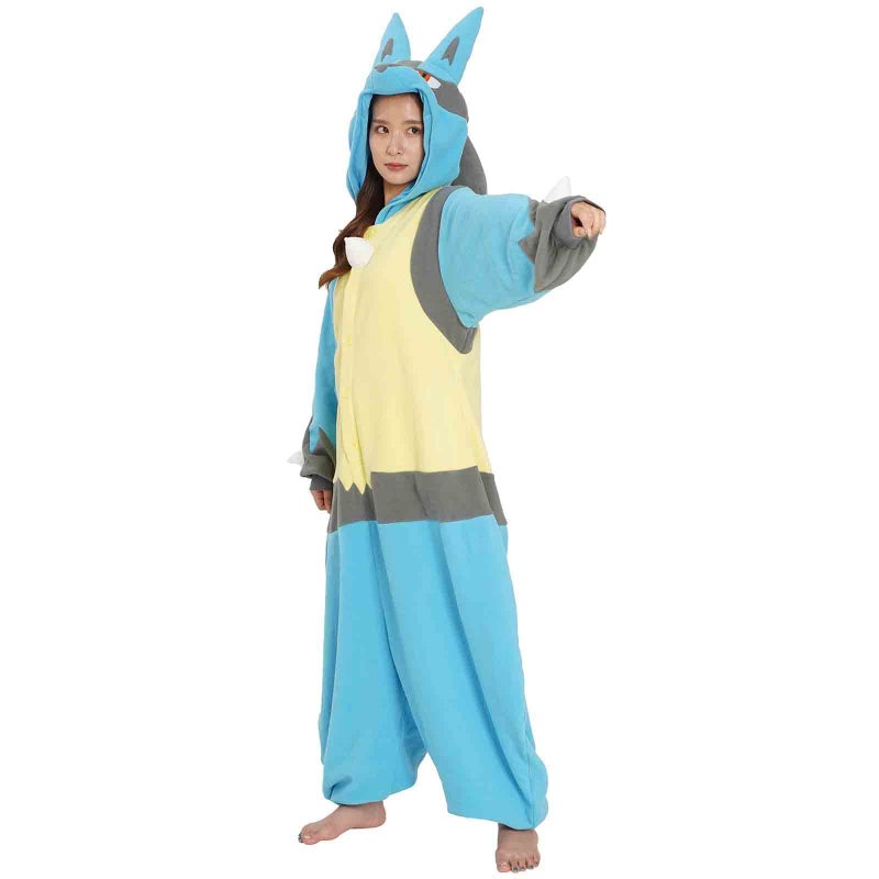 SAZAC Lucario Pokemon Adult Kigurumi - Premium Unisex Blue Onesie Costume for Cosplay, Ultra Cozy Loungewear, Easy Care Halloween Outfit - Image 5