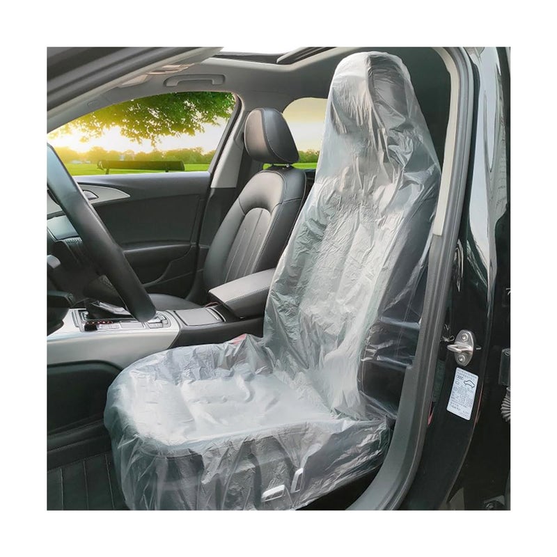 Osilly Disposable Car Seat Covers 20PCS Clear Vehicle Protector for Airplane Seats Salon Bus Chairs Plastic Transparent Seat Protective Film Universal Automotive Interior Accessories