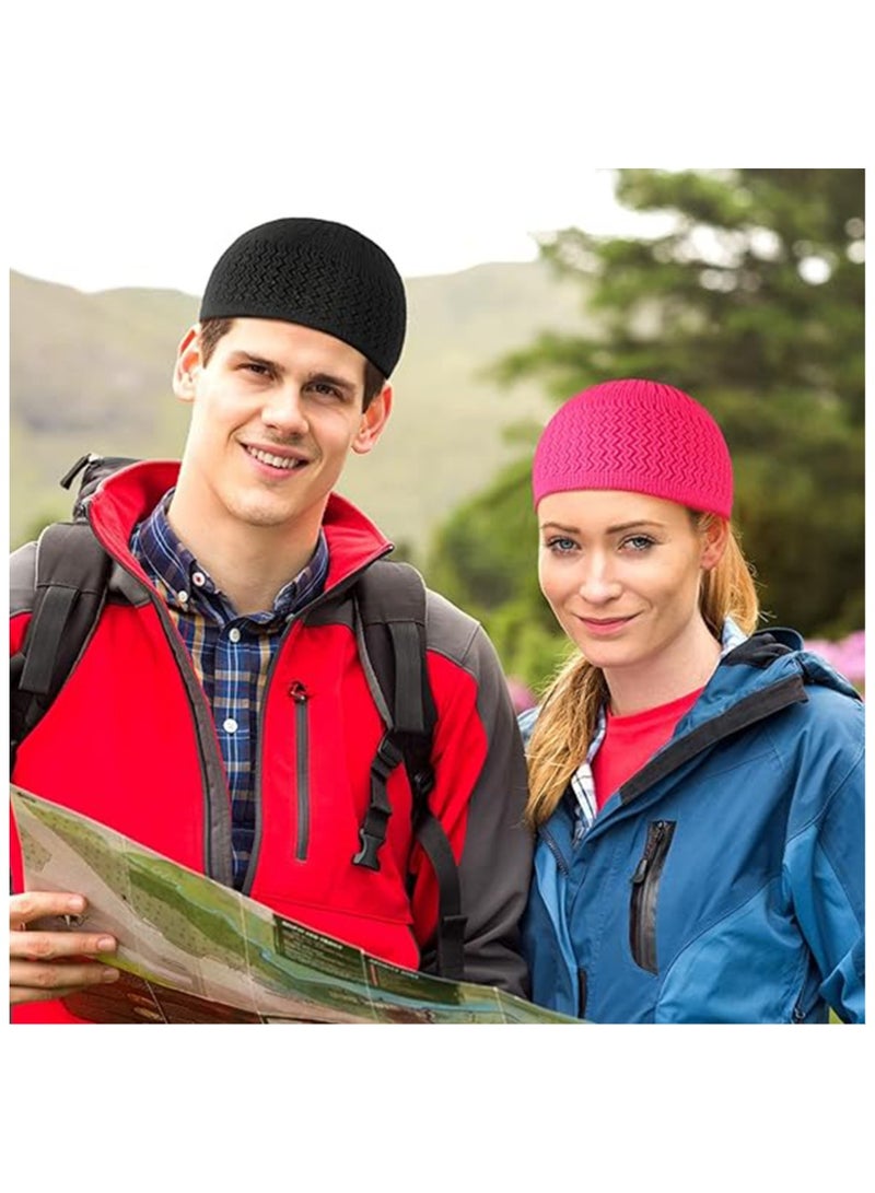 9 Pieces Winter Knit Kufi Hats Skull Caps for Men Women Muslim Liner Ramadan Crochet Beanie  - Image 5