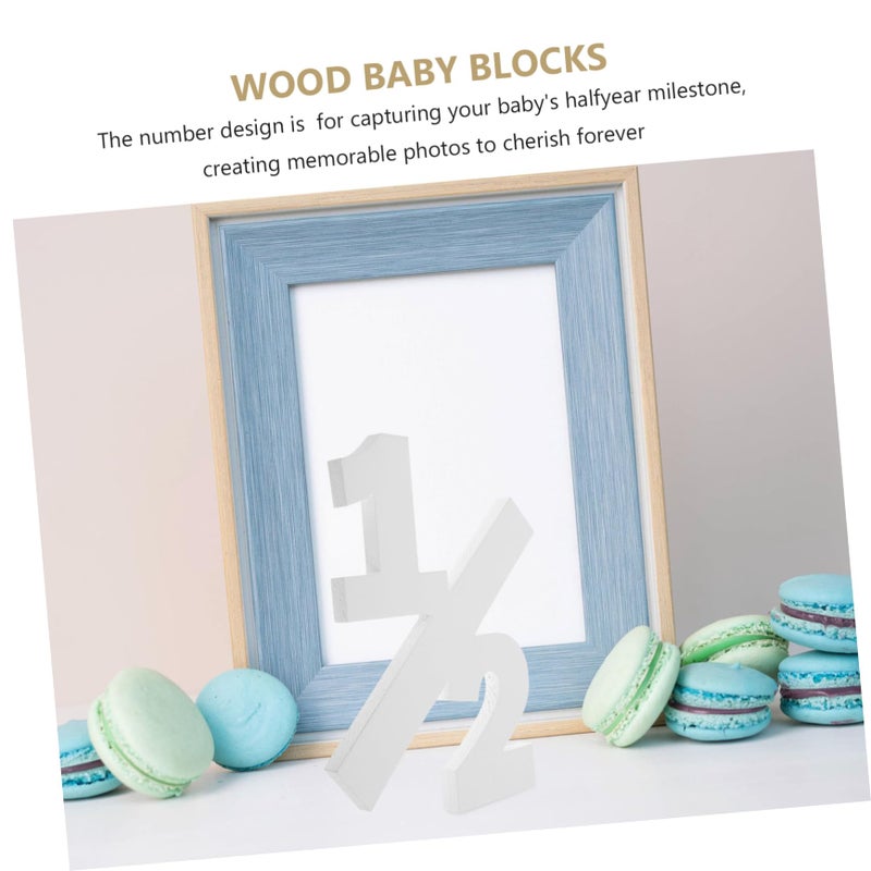 Large Wooden Number 1 2 Milestone Birthday Photo Props Safe Reusable Baby Sign - Image 4