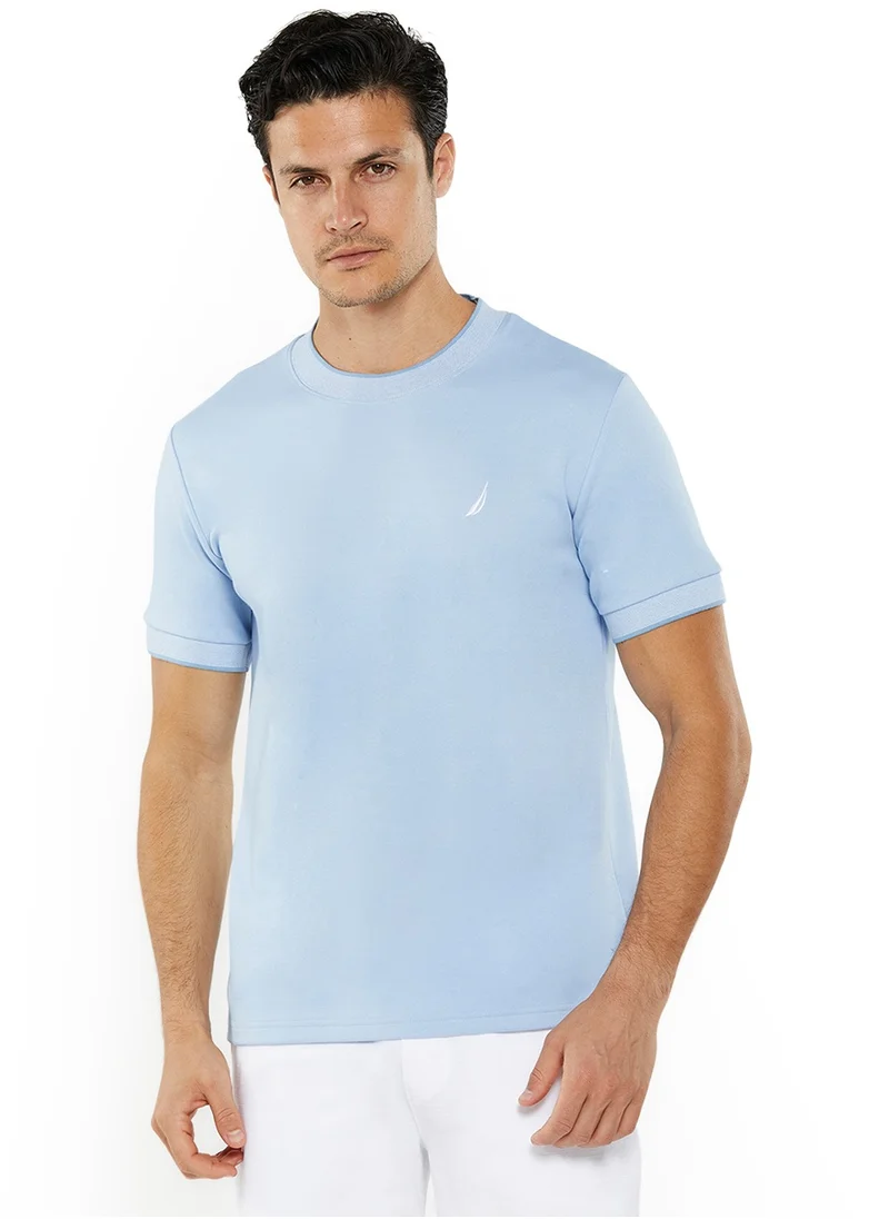 نوتيكا Men's Cotton Blue T-Shirt – Classic Essential for Casual Look