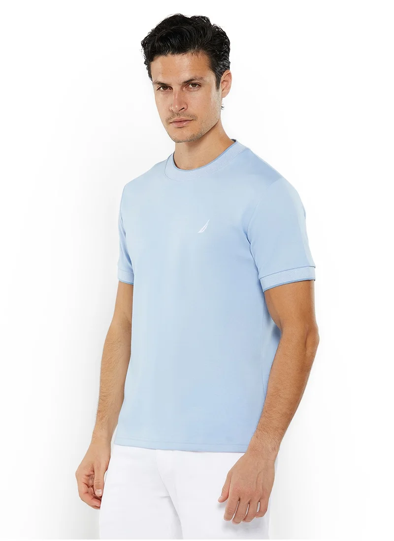 نوتيكا Men's Cotton Blue T-Shirt – Classic Essential for Casual Look