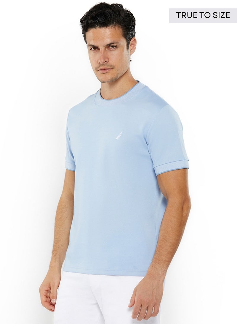 نوتيكا تيشيرت أساسي بياقة دائرية وشعار، بقصة عادية من مزيج القطن - Image 2