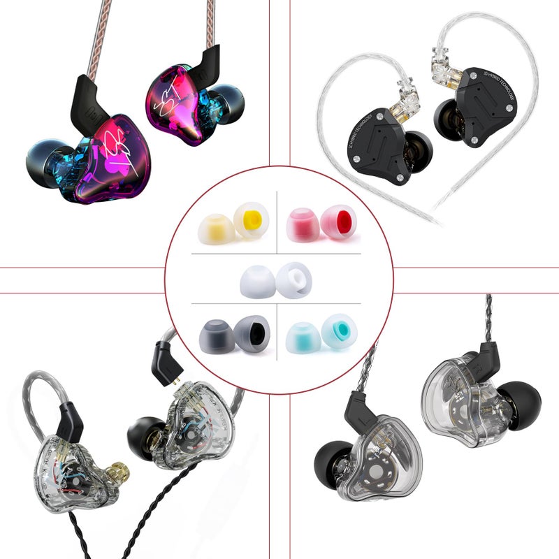 Kinboofi 5 أزواج من نصائح الأذن KBEAR 07، نصائح أذن سيليكون KINBOOFI KZ ZS10 PRO لسماعات الأذن IEM لسماعات KZ ZST ZS10 PRO X AS10 AS24 ZSN ZSN PRO X ZSN PRO ZS10 PRO2 TANGZU WAN'ER CCZ DC02 DC01-PRO السلكية (S/M/L)  - Image 5