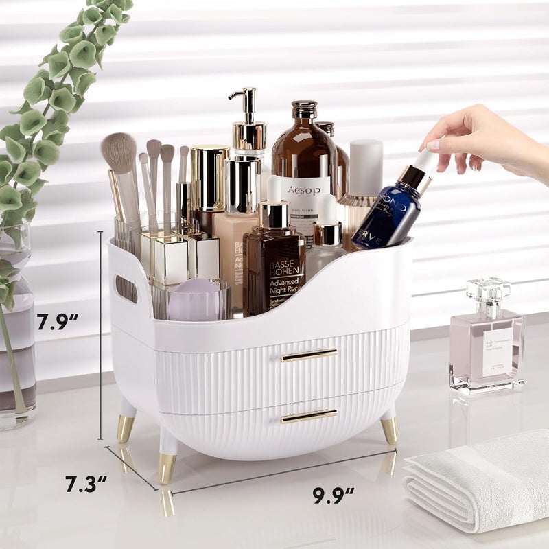 Clefairy Makeup Organizer with Drawers,Large Capacity Countertop Organizer for Vanity,Bathroom and Bedroom Desk Cosmetics Organizer for Skin Care,Brushes, Eyeshadow, Lotions, Lipstick, Nail Polish - Image 4