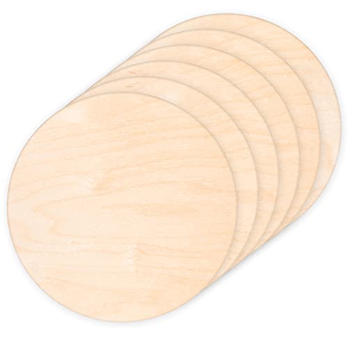 Acejoz 6 Pack 14 Inch Wood Rounds Circles for Crafts, Unfinished Wood Circles Wood Sign Blank, Wooden Discs for DIY Crafts, Door Hangers and Christmas Decoration - Image 1