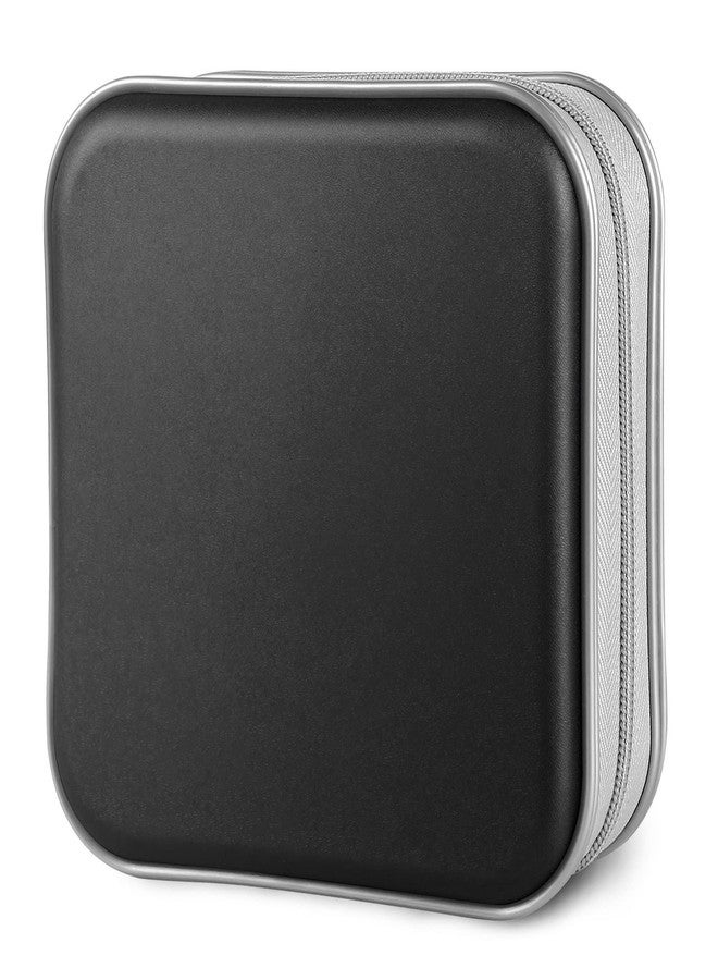 Siveit CD Case Holders - Hard Plastic 48 Capacity CD/DVD Disc Cases Storage Binder for Car, Home, Office, Travel (Black) - Image 1