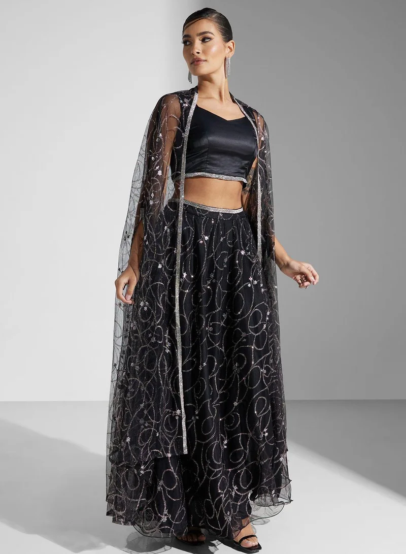 Golden Apple Embroidered Lehenga Dress