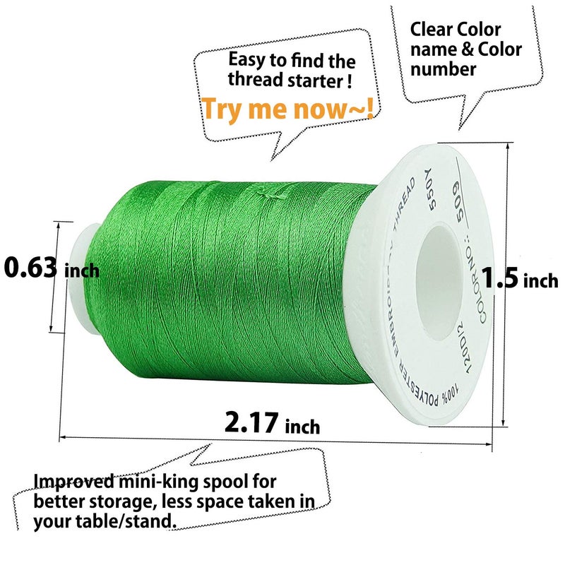 Simthread 120 Madeira Colors Polyester Machine Embroidery Thread Kit 550Y(500M) Similar to Madeira and Robinson-Anton Colors 40 Weight for Home Embroidery Sewing Machines - Image 4