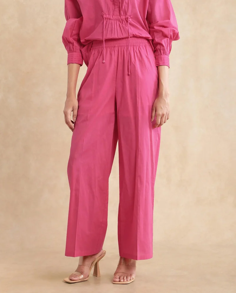 Rareism Women's Straight Fit Elasticated Trouser