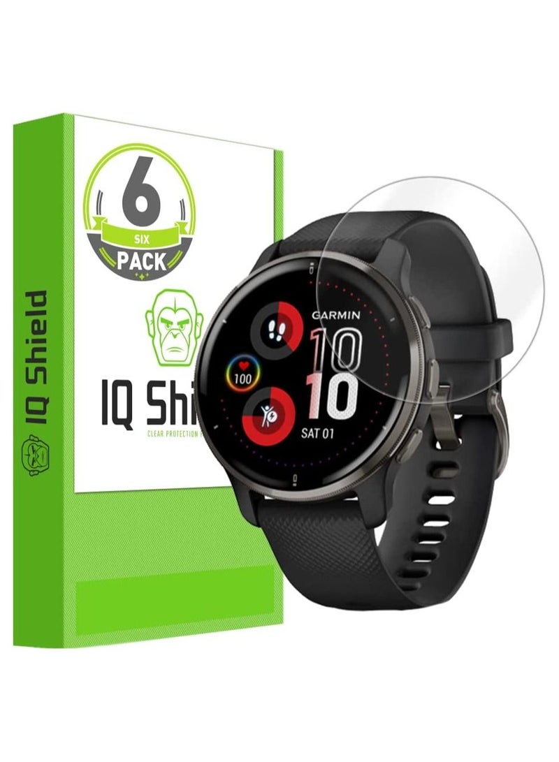 IQShield Screen Protector Compatible with Garmin Venu 2 Plus 6 Pack Anti Bubble Clear Film - Image 1