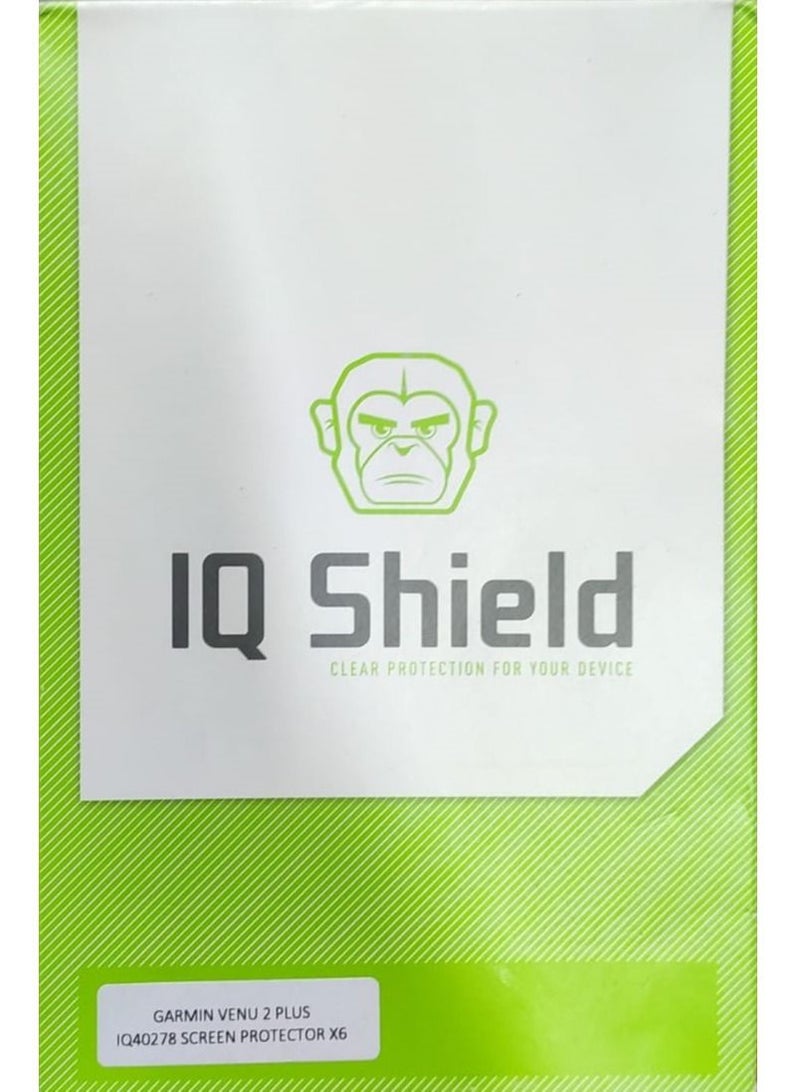 IQShield Screen Protector Compatible with Garmin Venu 2 Plus 6 Pack Anti Bubble Clear Film - Image 2