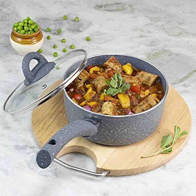 Wonderchef Granite Sauce Pan With Lid Set 18Cm 2Pieces - Image 3