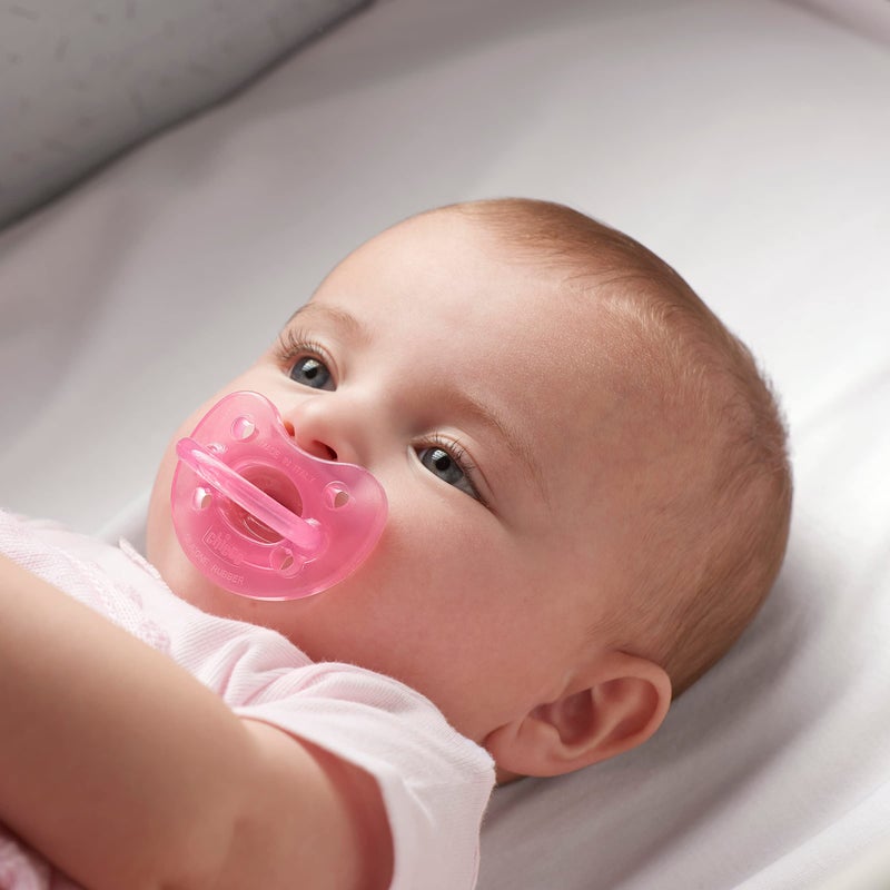 Chicco PhysioForma Silicone Orthodontic Pacifier, 6-16m | 100% Soft Silicone | Supports Breathing & Oral Development | Satin-Textured Nipple | Includes Sterilizing Case | BPA Free | Pink, 2pk - Image 2