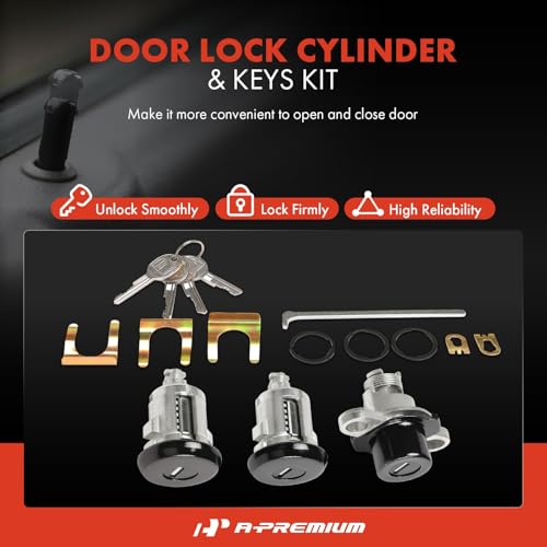 A-Premium APremium Doors and Hatch Lock Cylinder Set with 4 Keys Compatible with Chevrolet Camaro Pontiac Firebird 19932002 - Image 3