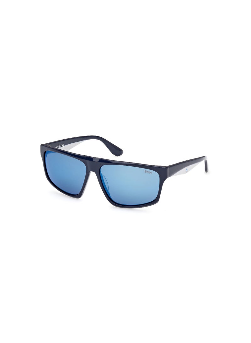 BMW FULL RIM MALE SQUARE BLUE ACETATE SUNGLASSES - Image 1