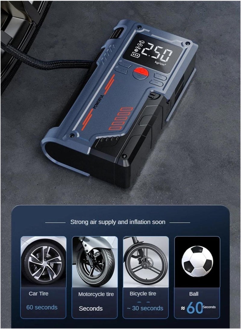 Rock Pow 1000A Portable Jump Starter & Air Compressor (150PSI) - 12V 29.6Wh Battery for Cars, Trucks (4.0L Gas/2.5L Diesel), w/ Smart Display & LED Light  - Image 5