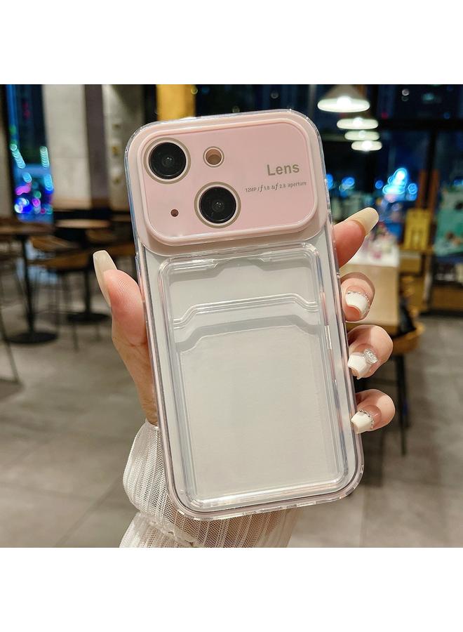 زبون جراب لهاتف iPhone 13، جراب هاتف هجين من مادة TPU مع نافذة كبيرة وفتحة بطاقة - Image 1